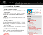 
the support section of the Adobe Web site